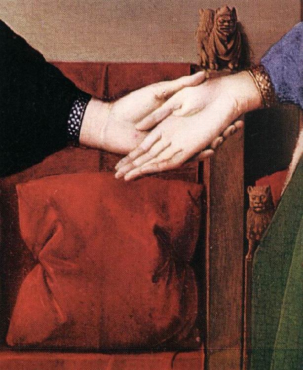 EYCK, Jan van Portrait of Giovanni Arnolfini and his Wife (detail) sdfs oil painting picture